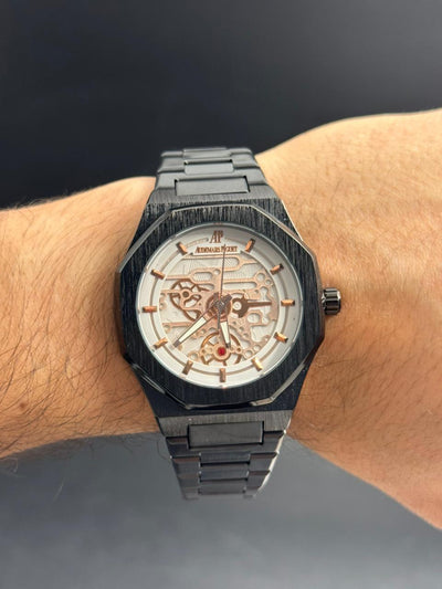 Admrs Oak Metalico Negro Tablero Blanco Oro Rosa