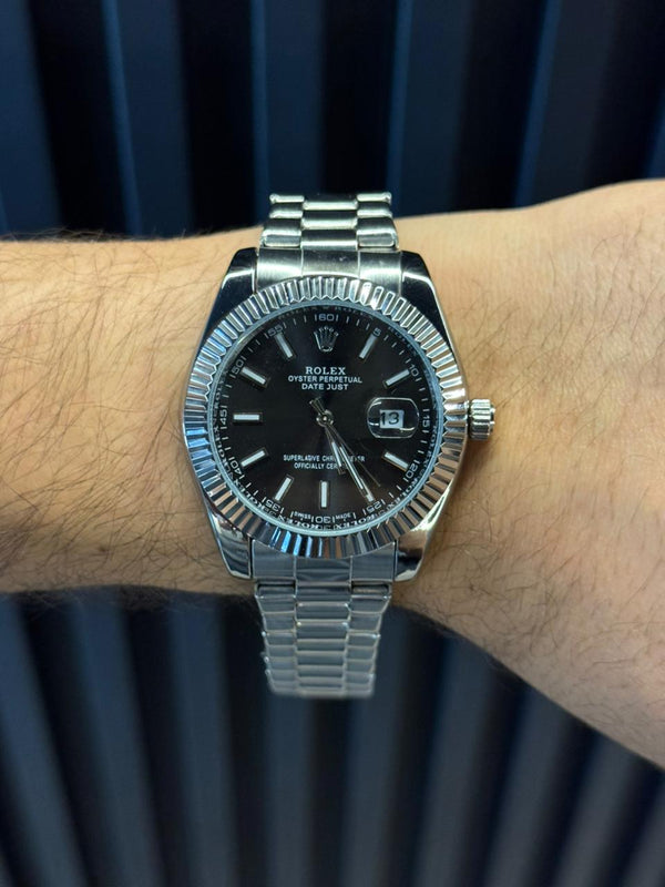 Rlx Timex Plateado Tablero Negro
