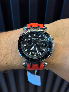 Tsst New Goma roja Tablero Negro Plateado