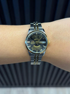Ornt Calendar Mujer Bicolor Dorado Tablero Negro