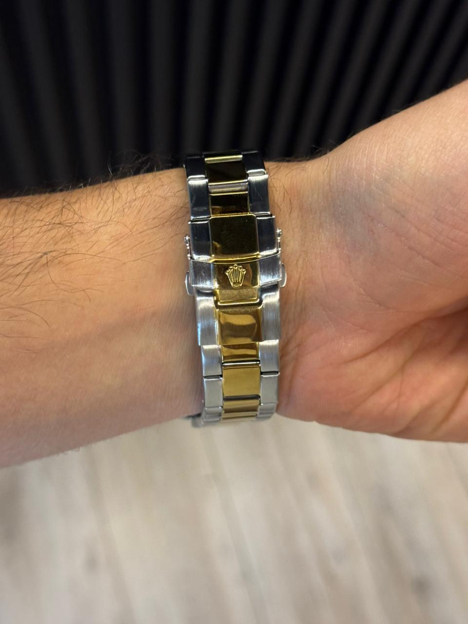 Rlx 2026 Submariner Bicolor Dorado Tablero Blanco Negro