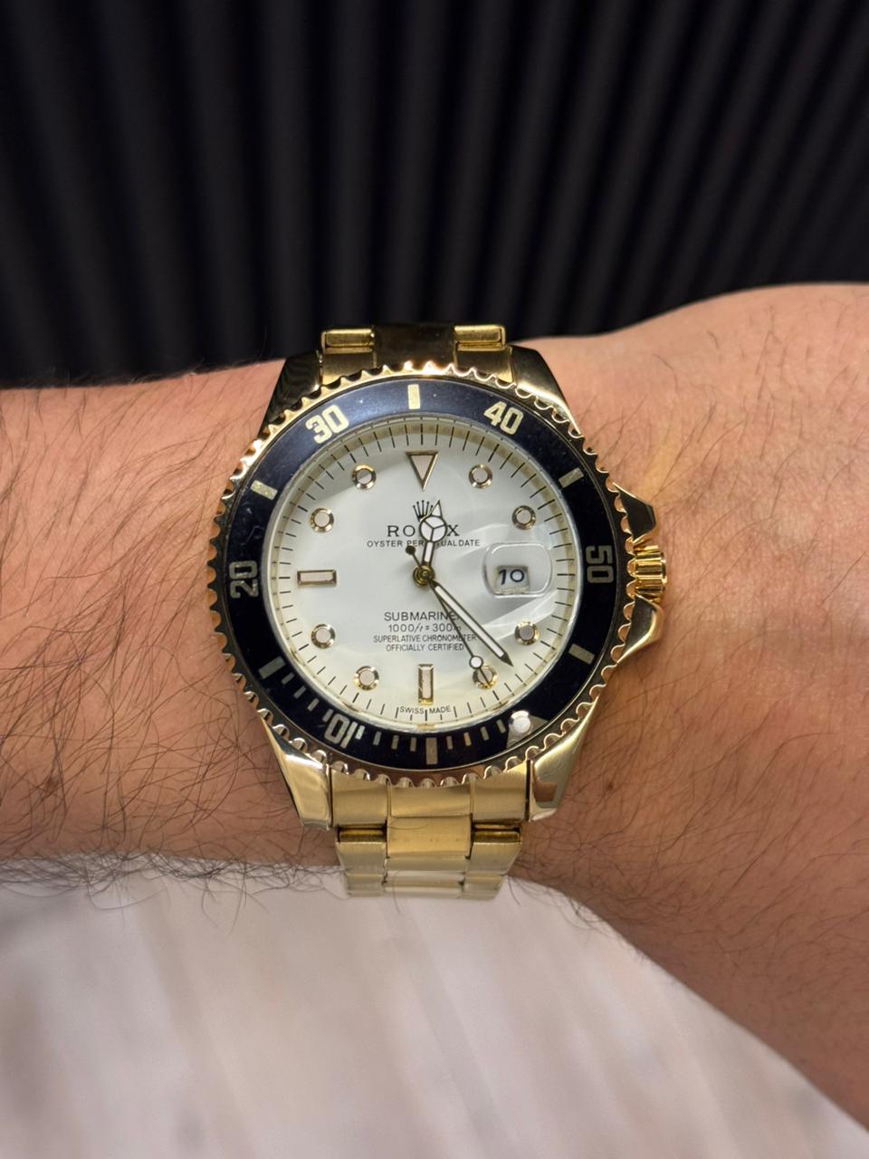 Rlx 2026 Submariner Dorado Tablero Blanco Negro