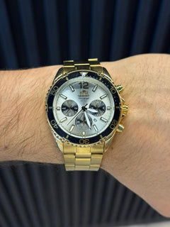 Ornt Mako Crono Dorado Tablero Plateado Negro