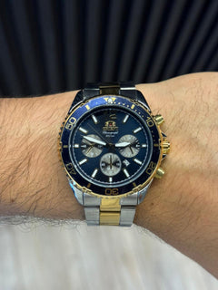 Ornt Mako Crono Bicolor Dorado Tablero Azul
