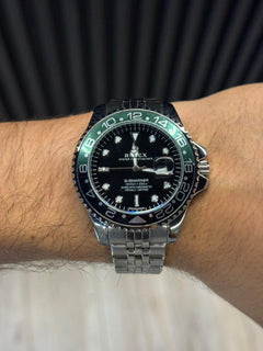 Rlx Master 2 Plateado Tablero Negro Bisel Negro Verde