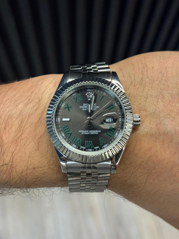 Rlx President Roman Plateado Tablero Gris Oscuro