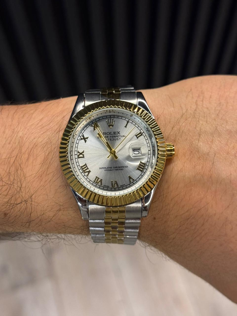 Rlx President Roman Bicolor Dorado Tablero Plateado
