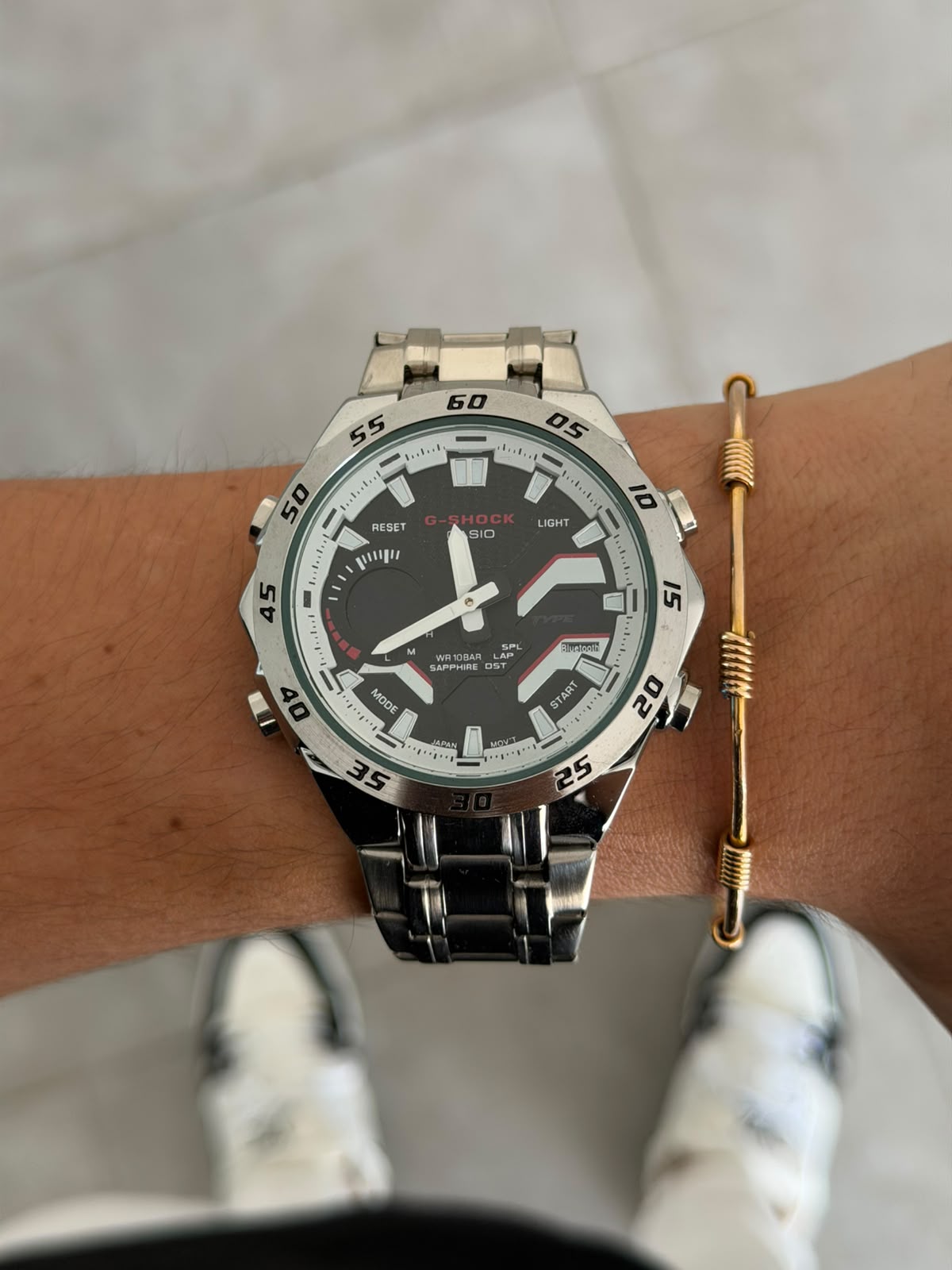 G-shck GTS Plateado Tablero Negro Blanco Blanco