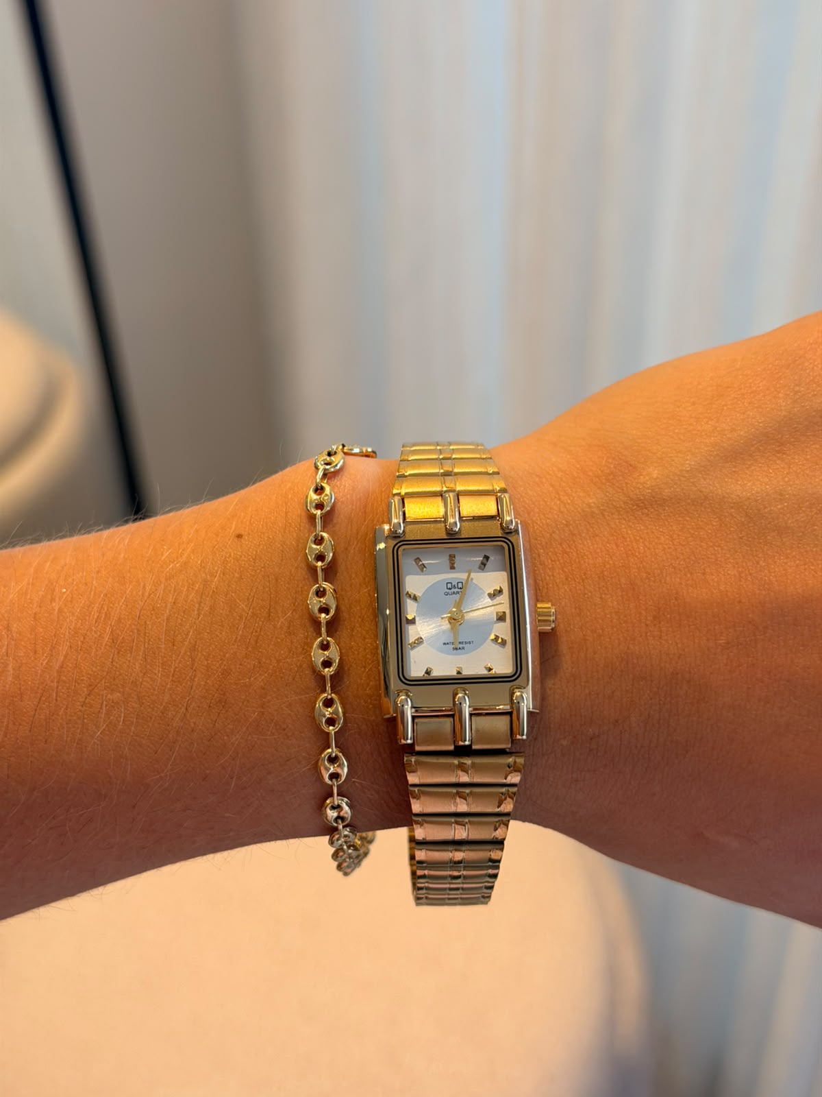 QYQ Gala Mujer Dorado Tablero Plateado
