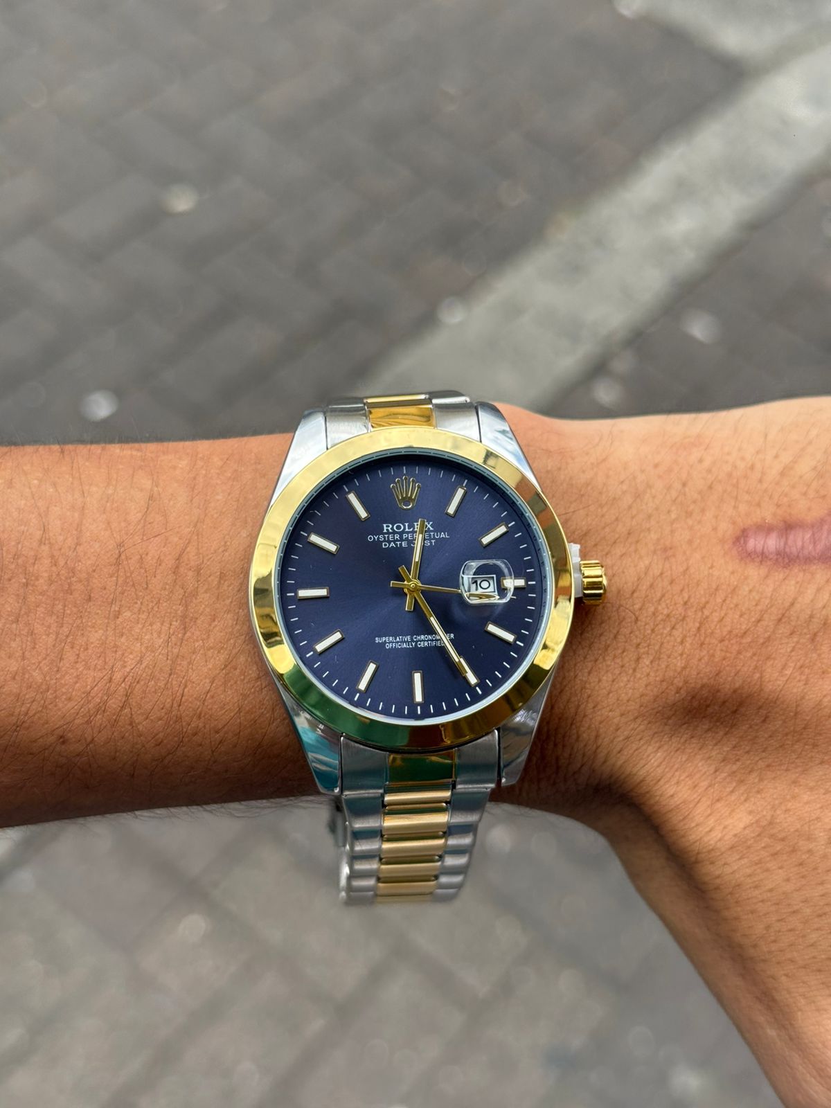 Rlx Pulido Bicolor Dorado Tablero Azul