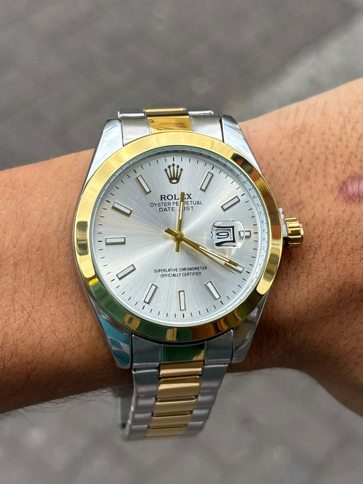 Rlx Pulido Bicolor Dorado Tablero Plateado