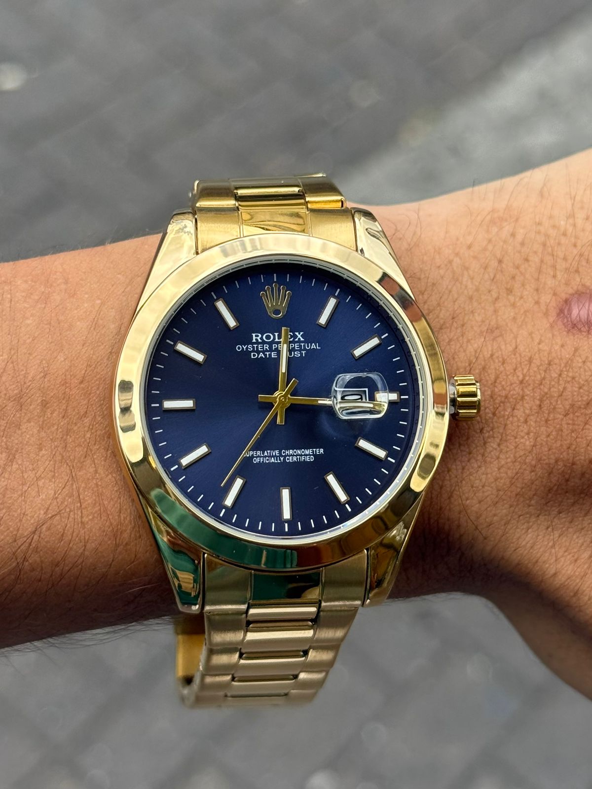 Rlx Pulido Dorado Tablero Azul