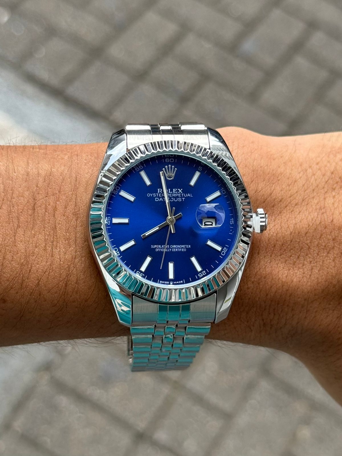 Rlx Corazon Abierto Plateado Tablero Azul