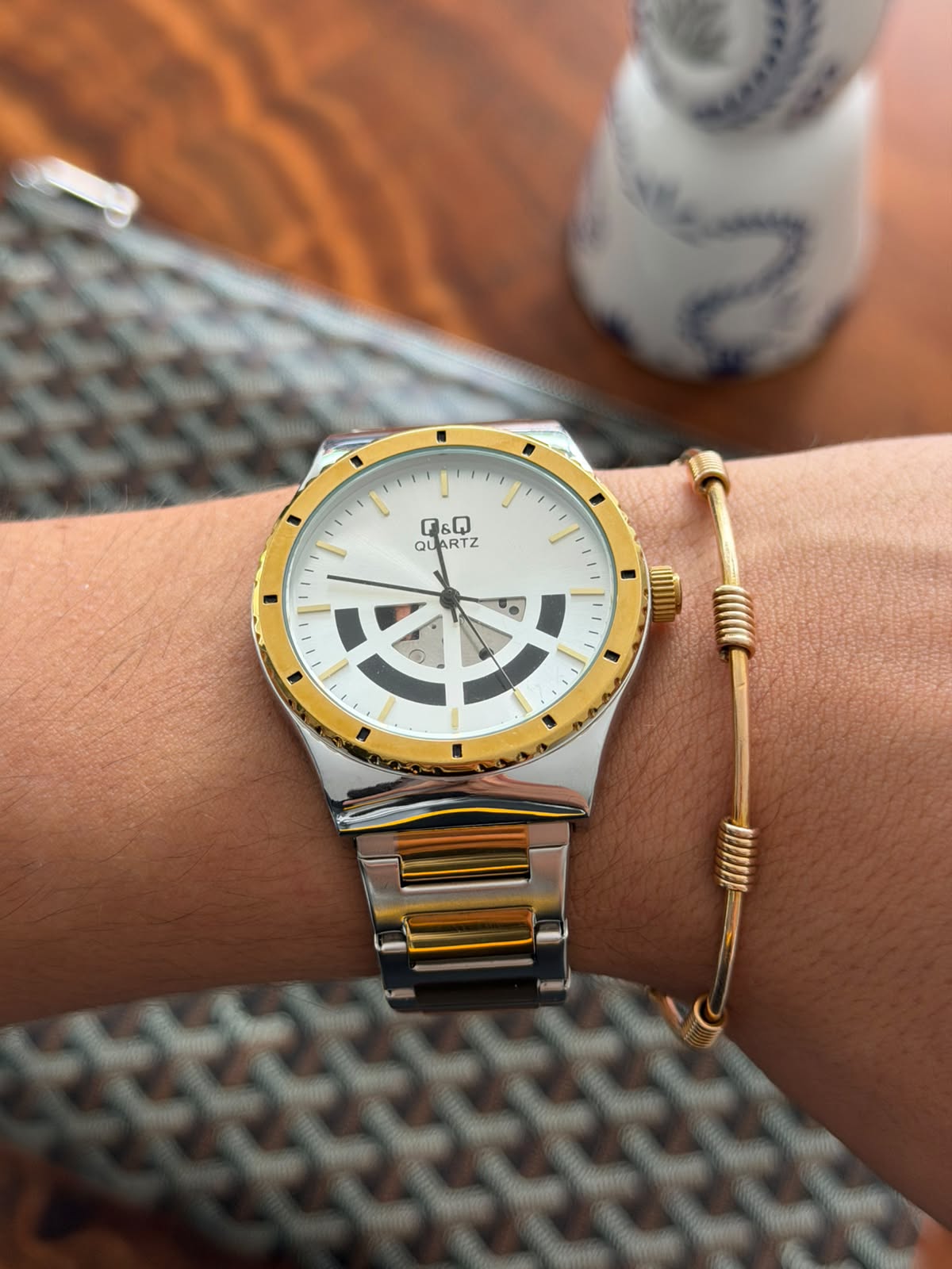 QYQ B97 Bicolor Dorado Tablero Plateado