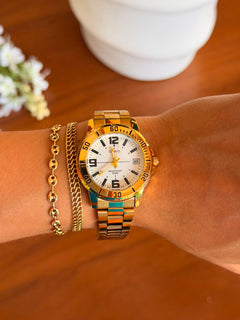Cso Mujer 50 Dorado Tablero Blanco