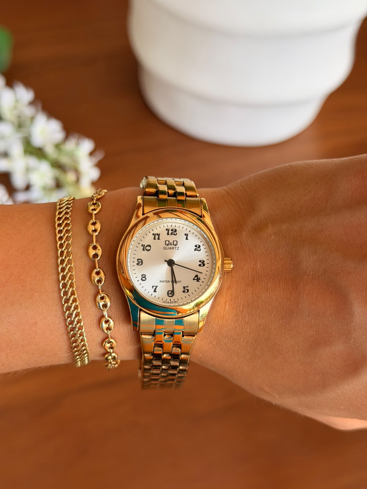 QYQ Merida Mujer Dorado Tablero Plateado