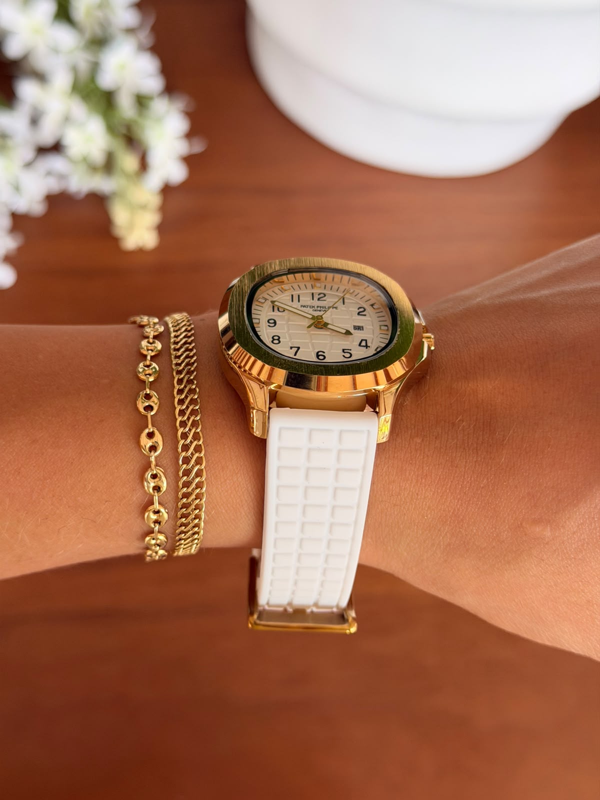 Ptk Mujer 2026 Goma Blanca Tablero Blanco Dorado