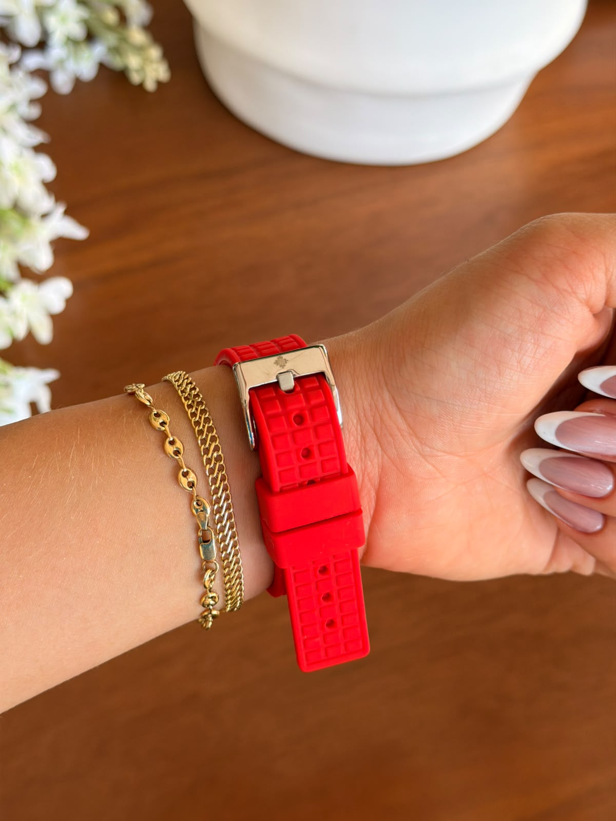 Ptk Mujer Circones 2026 Goma Roja Tablero Rojo Plateado