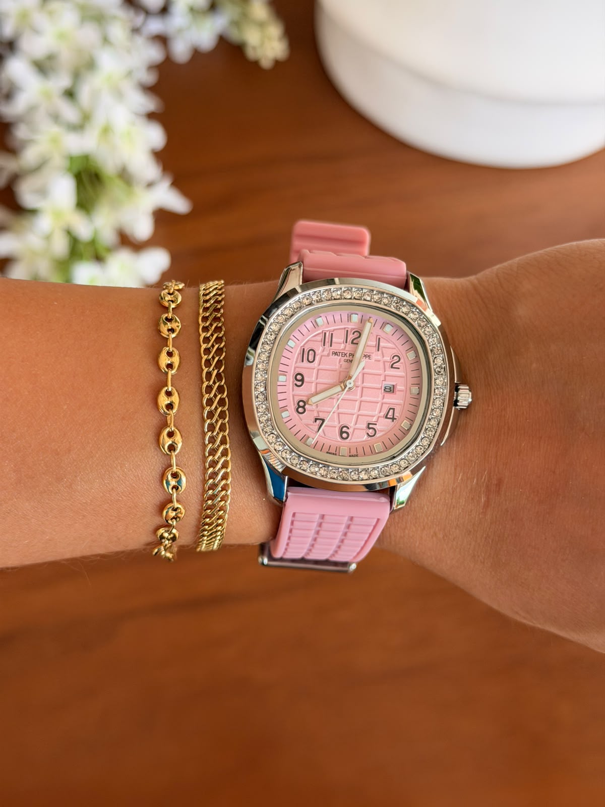 Ptk Mujer Circones 2026 Goma Rosa Tablero Rosa Plateado