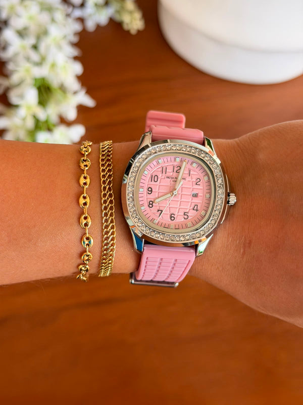 Ptk Mujer Circones 2026 Goma Rosa Tablero Rosa Plateado