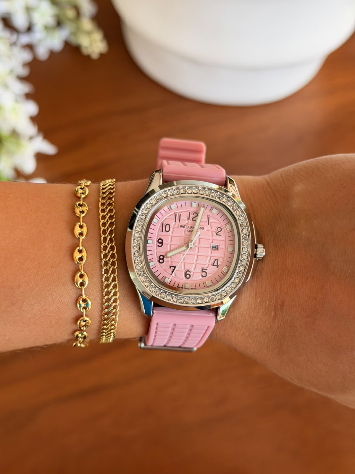 Ptk Mujer Circones 2026 Goma Rosa Tablero Rosa Plateado
