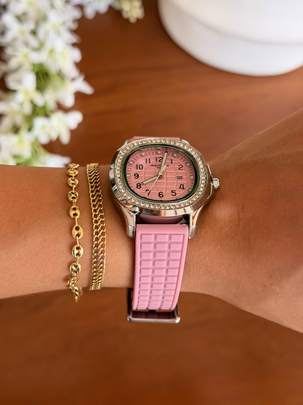 Ptk Mujer Circones 2026 Goma Rosa Tablero Rosa Plateado
