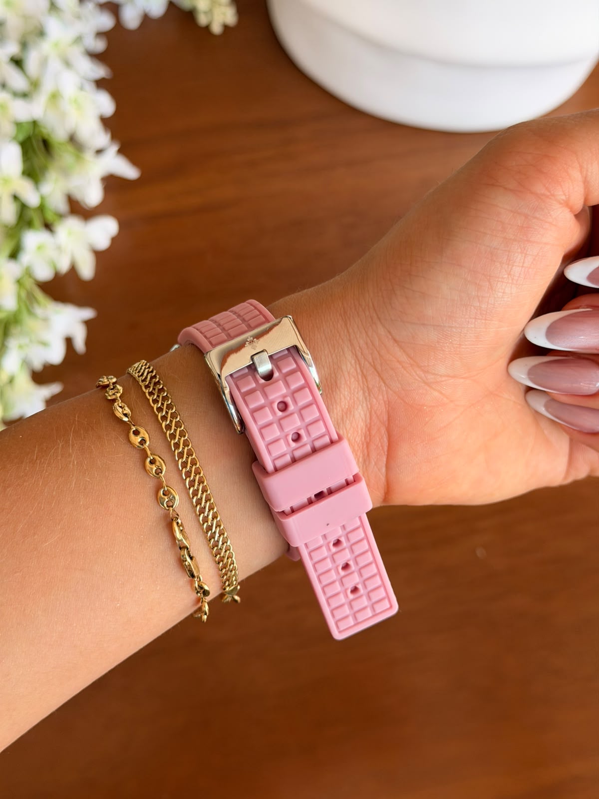 Ptk Mujer Circones 2026 Goma Rosa Tablero Rosa Plateado