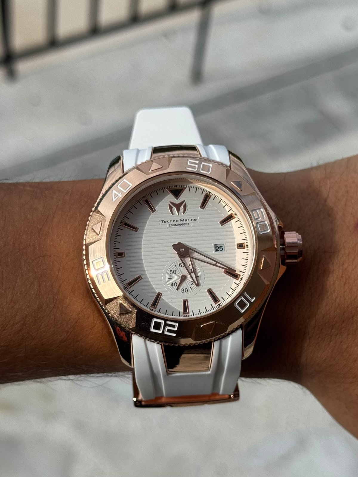 Tchmrn Goma Blanca Tablero Blanco Oro Rosa