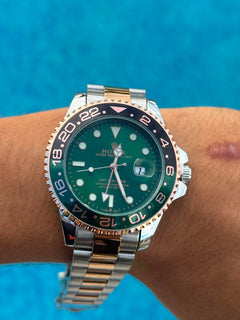 Rlx GMT  Bicolor Dorado Tablero Verde Bisel  Verde Negro