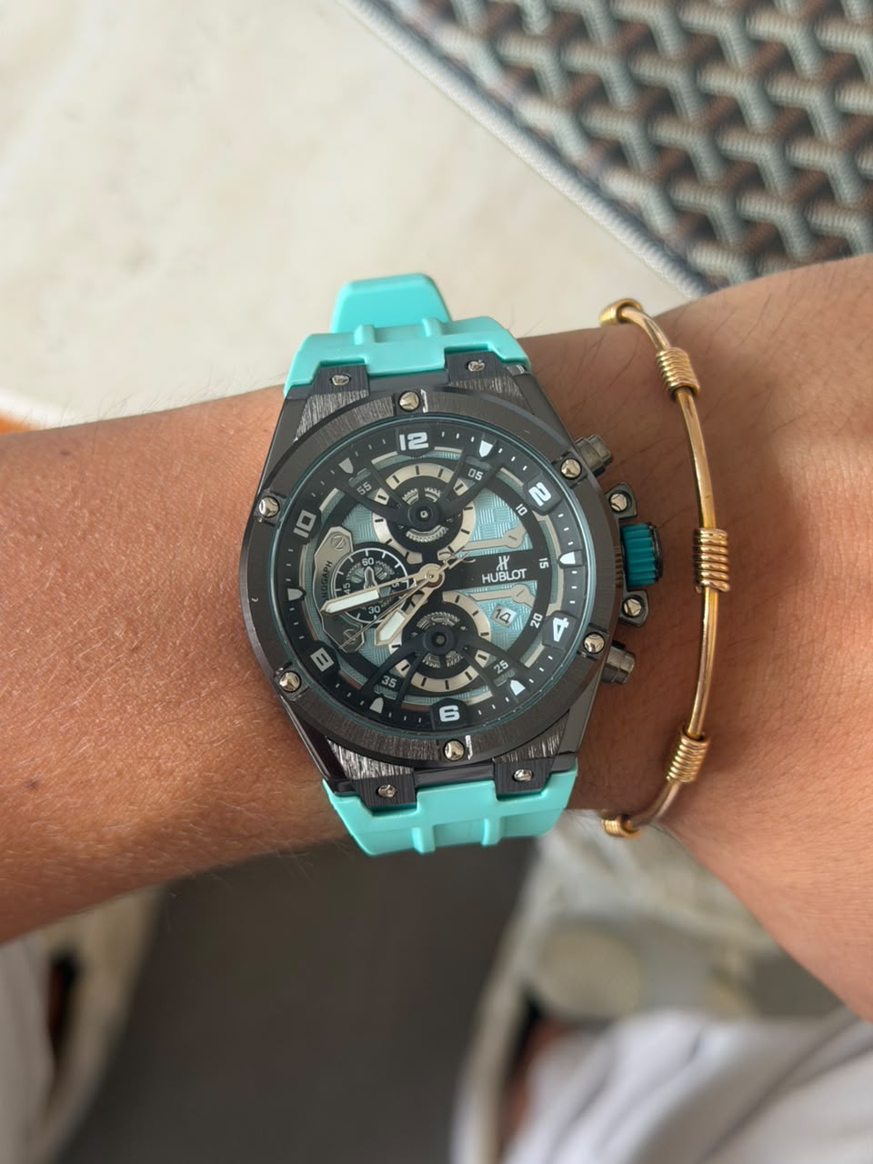 Hublot 2026 Goma Verde Tablero Negro