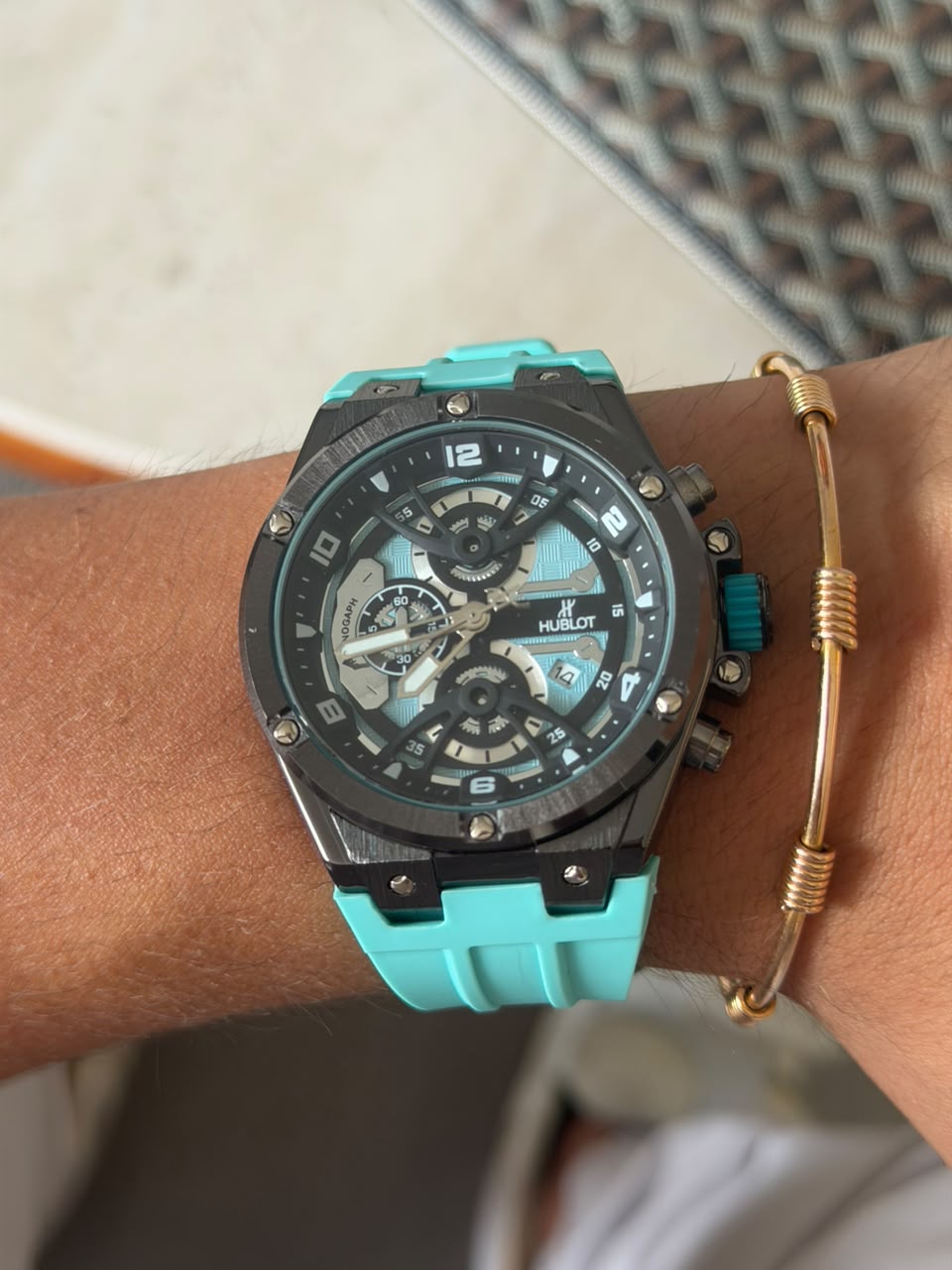 Hublot 2026 Goma Verde Tablero Negro