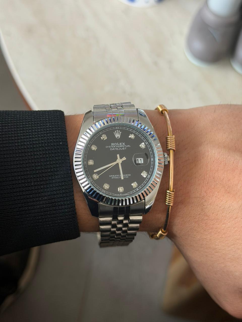 Rlx Diamond Plateado Tablero Negro