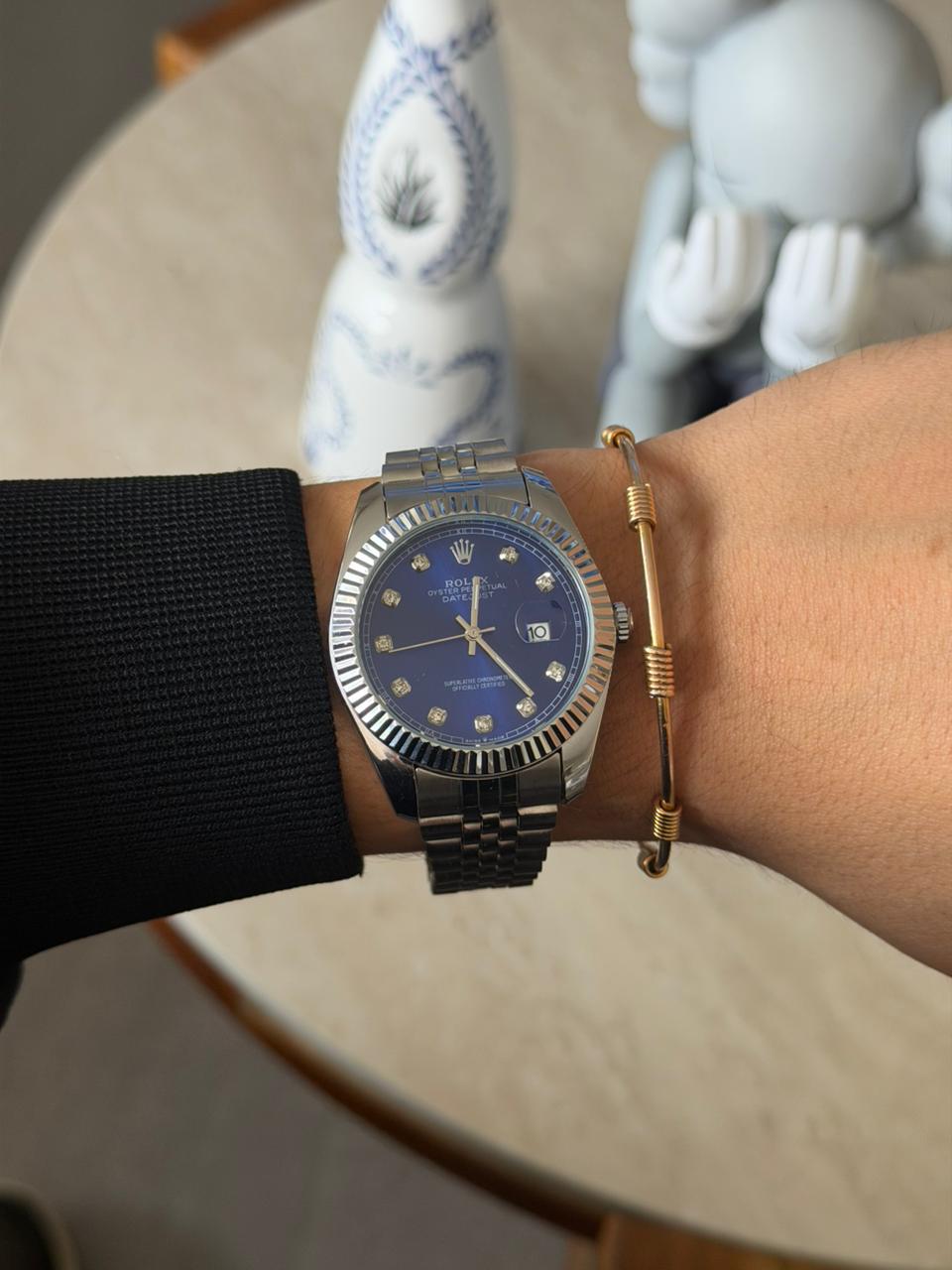 Rlx Diamond Plateado Tablero Azul