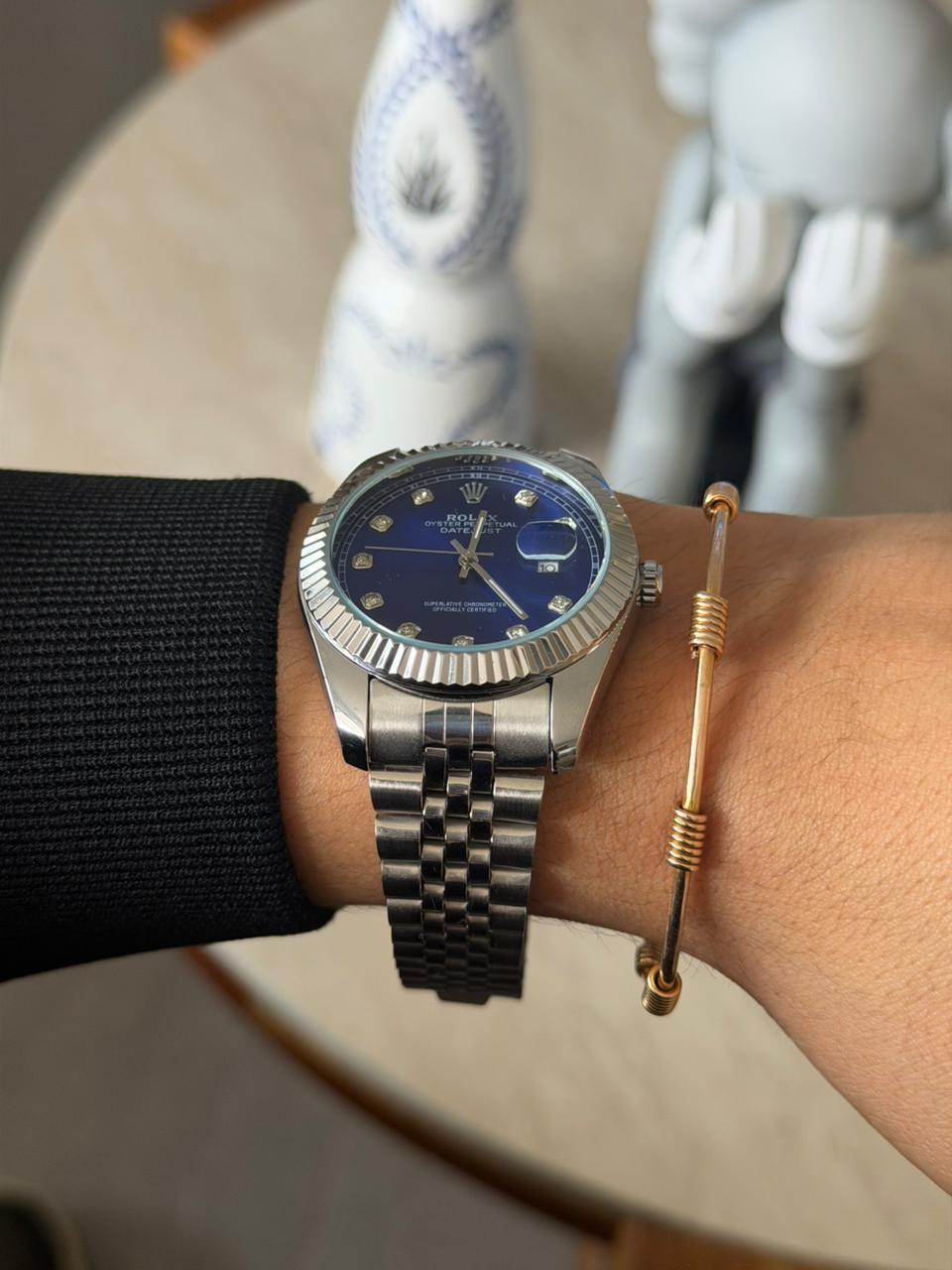 Rlx Diamond Plateado Tablero Azul