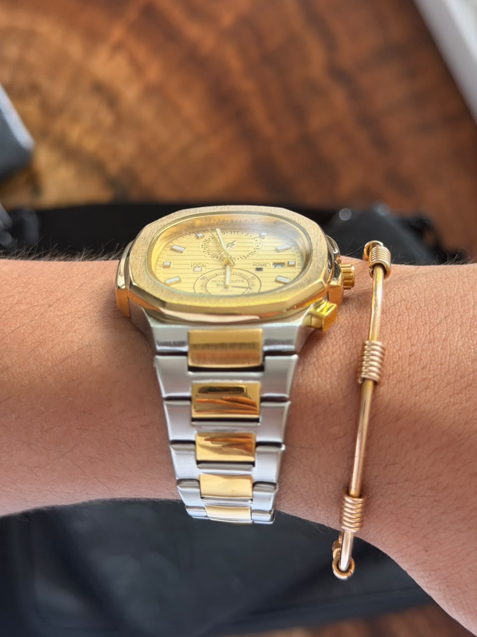 Ptk Crono Bicolor Dorado Tablero Dorado