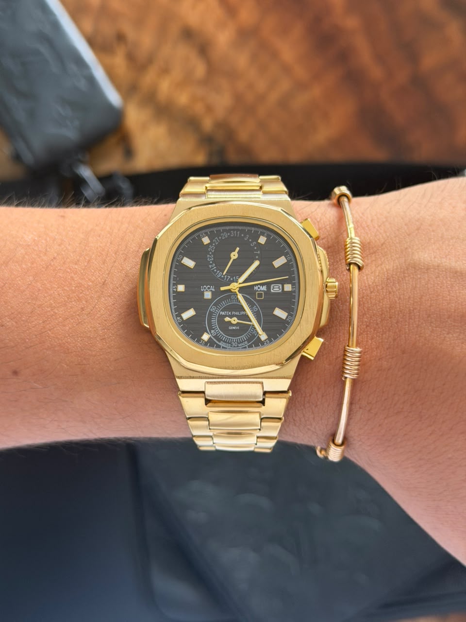 Ptk Crono Dorado Tablero Negro