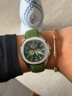 Ptk Goma Crono Verde Tablero Verde Plateado