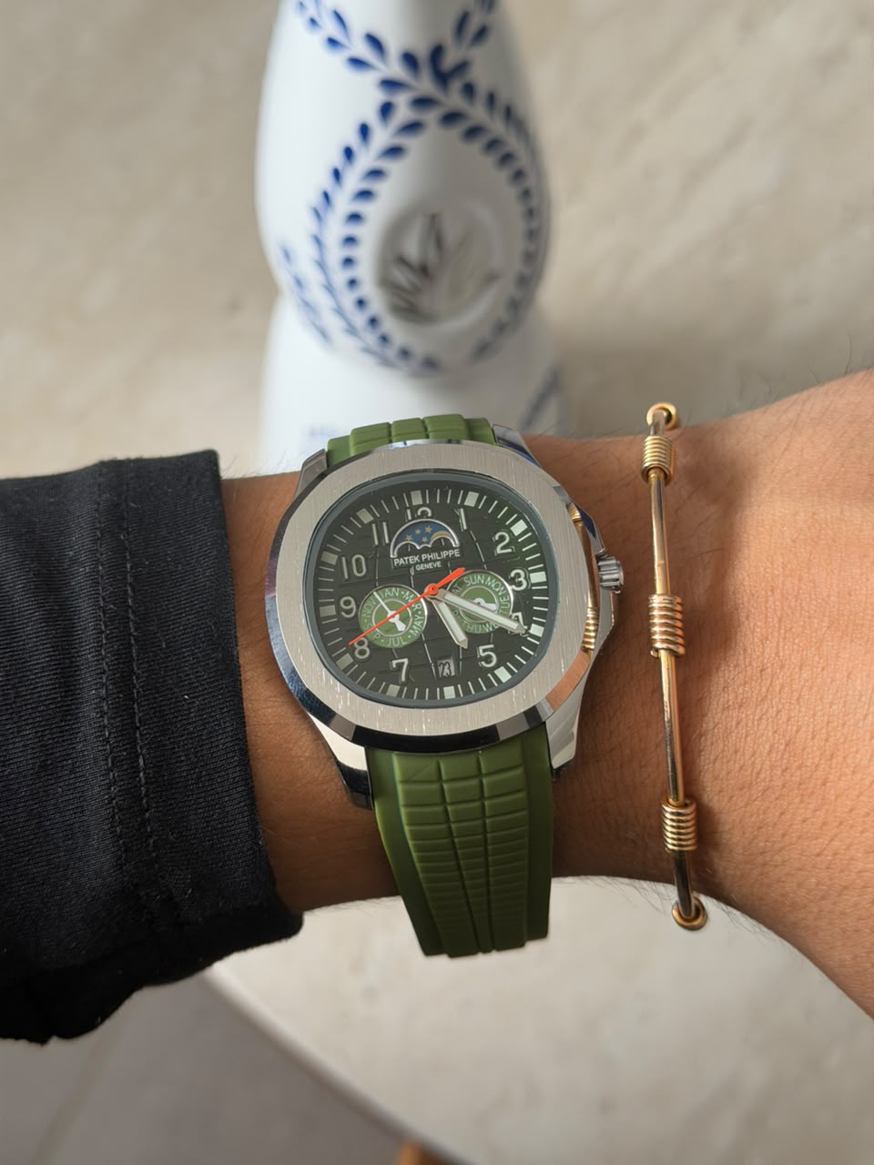 Ptk Goma Crono Verde Tablero Verde Plateado