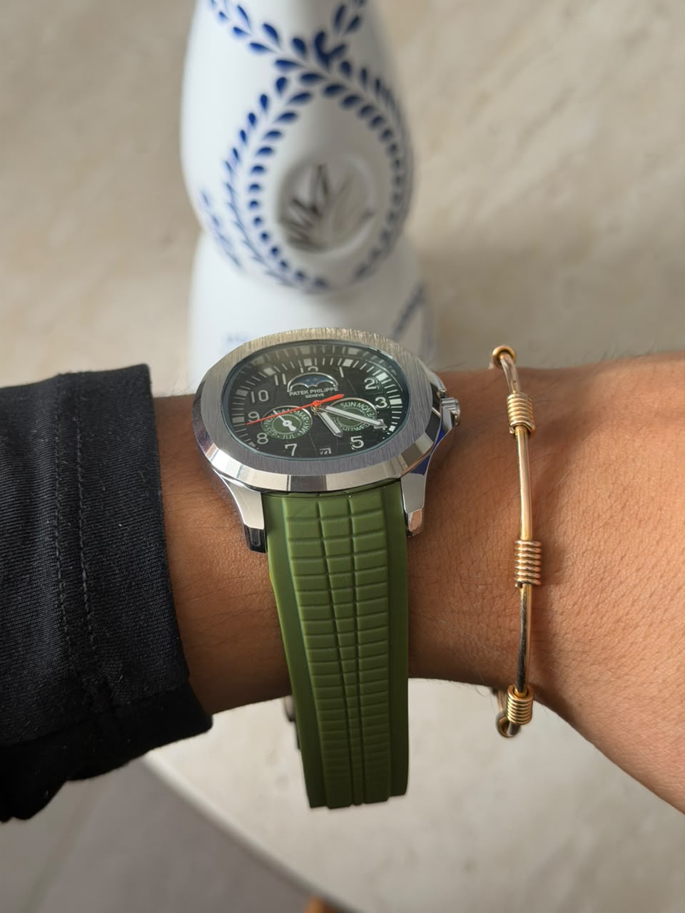 Ptk Goma Crono Verde Tablero Verde Plateado