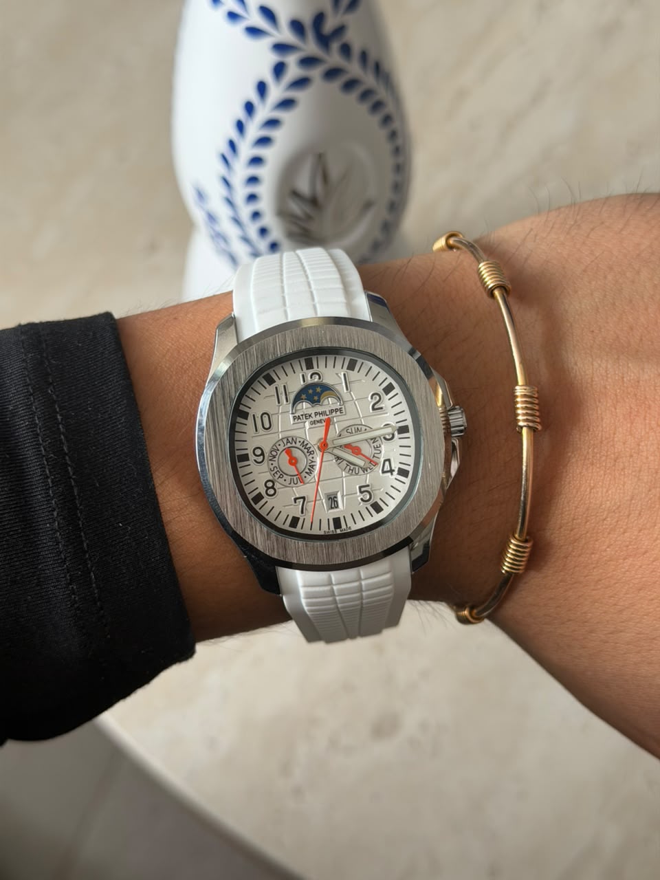 Ptk Goma  Crono Blanco Tablero Blanco Plateado