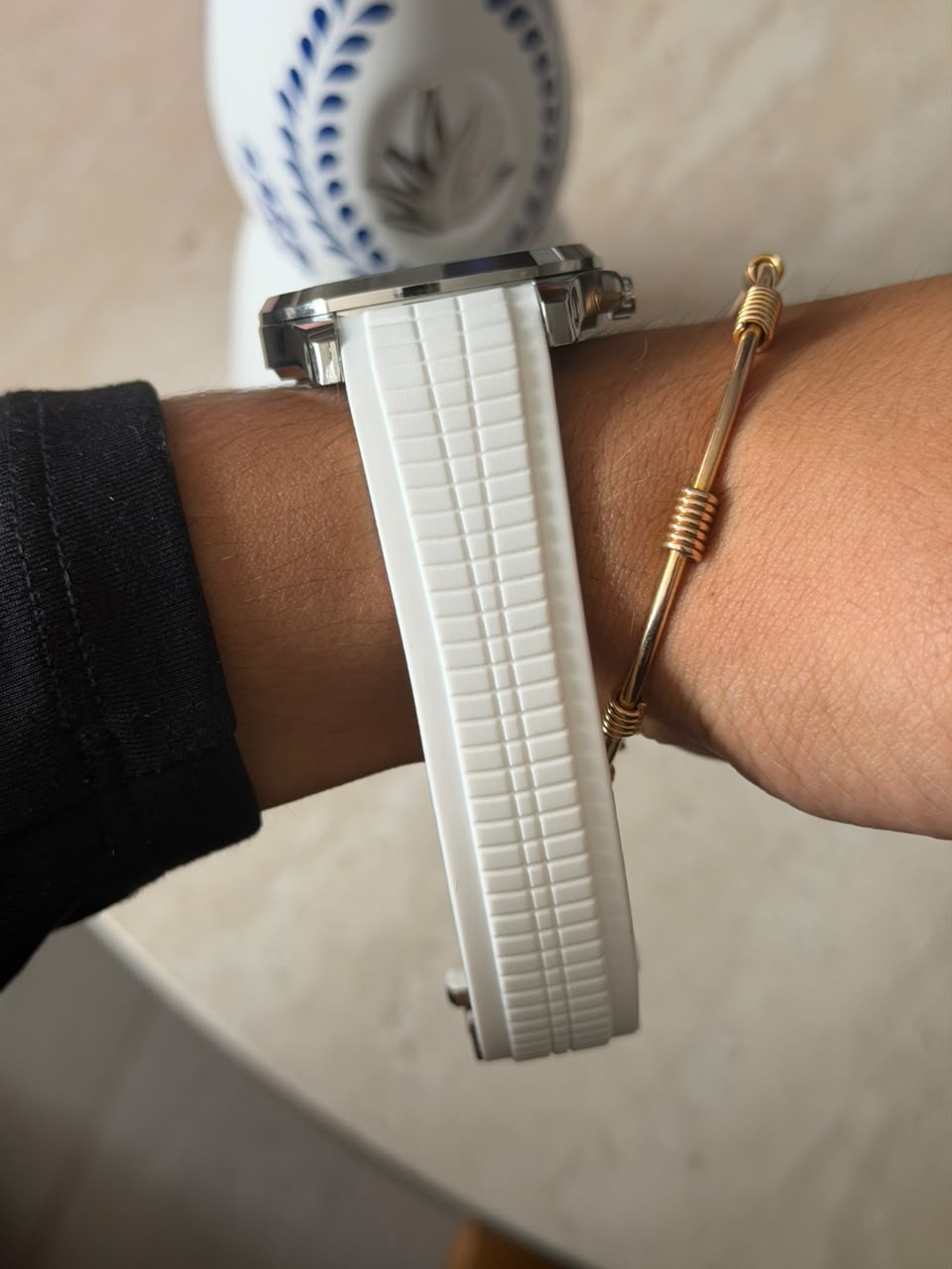 Ptk Goma  Crono Blanco Tablero Blanco Plateado