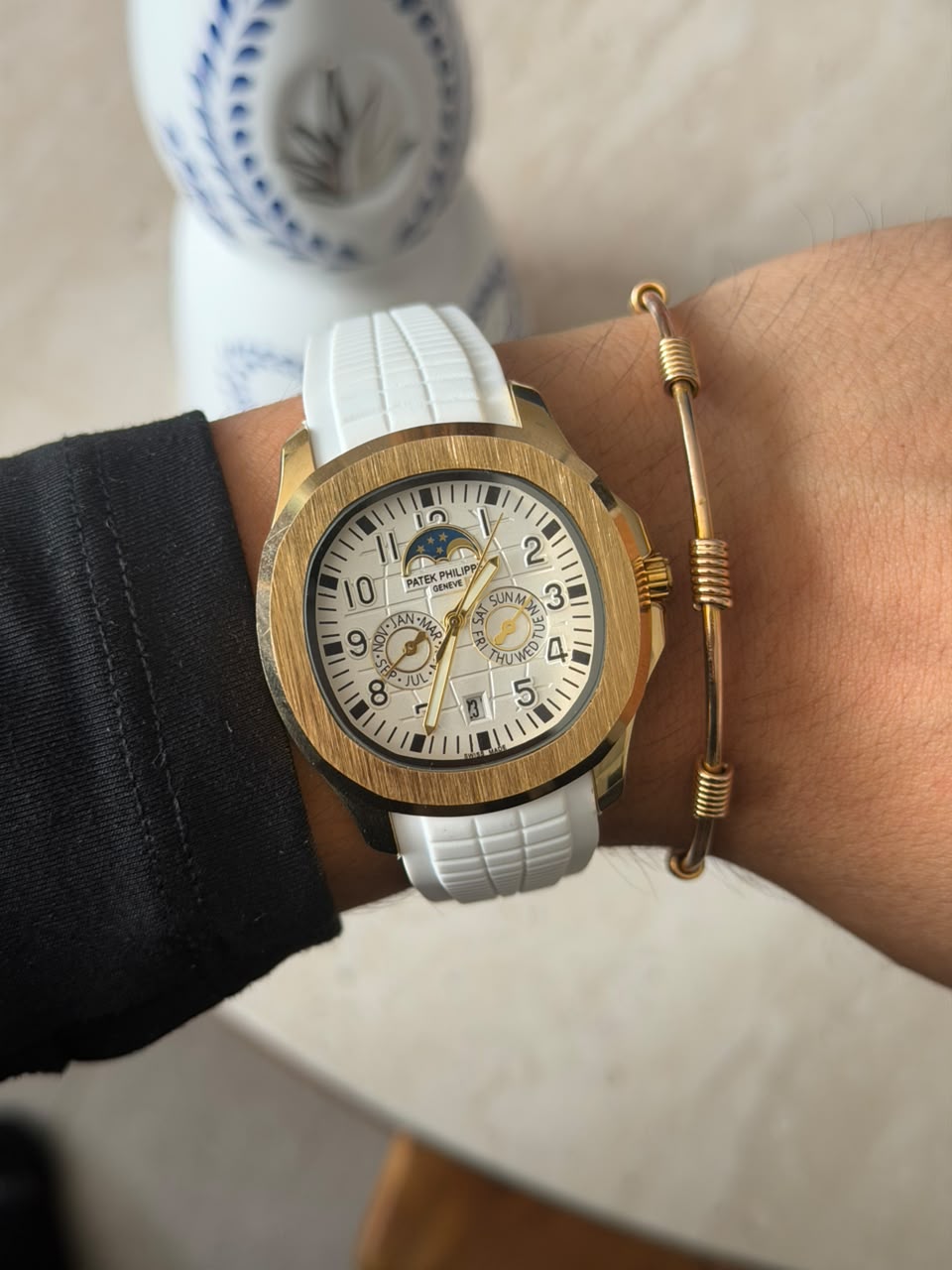 Ptk Goma Crono Blanca Tablero Blanco Dorado