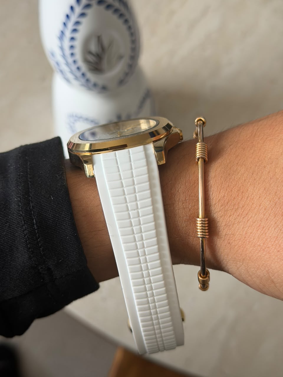 Ptk Goma Crono Blanca Tablero Blanco Dorado