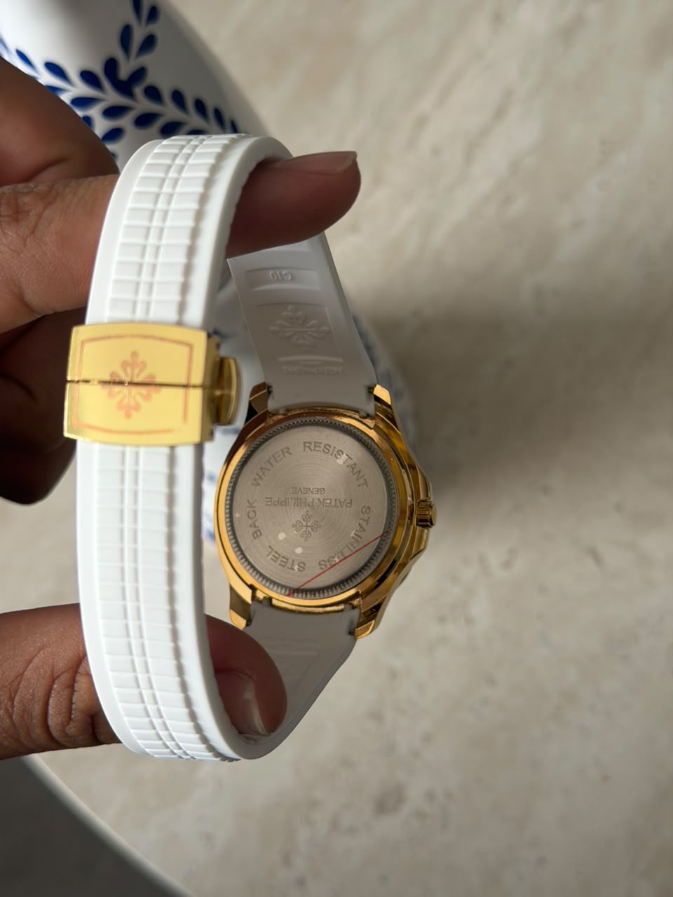 Ptk Goma Crono Blanca Tablero Blanco Dorado