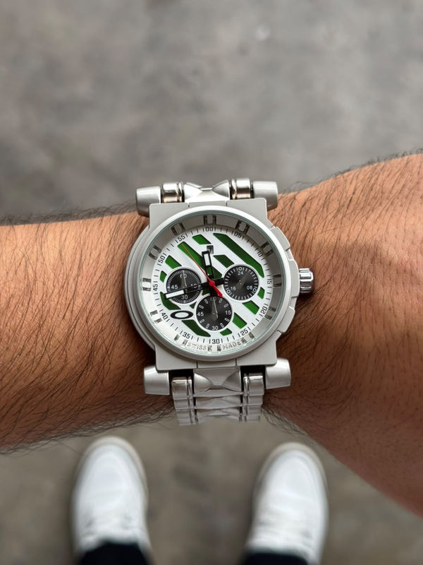 Okl 2026 Metalico Plateado Tablero Blanco Verde