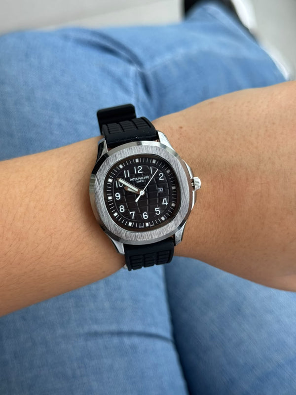 Ptk Mujer Goma Negra Tablero Negro Plateado