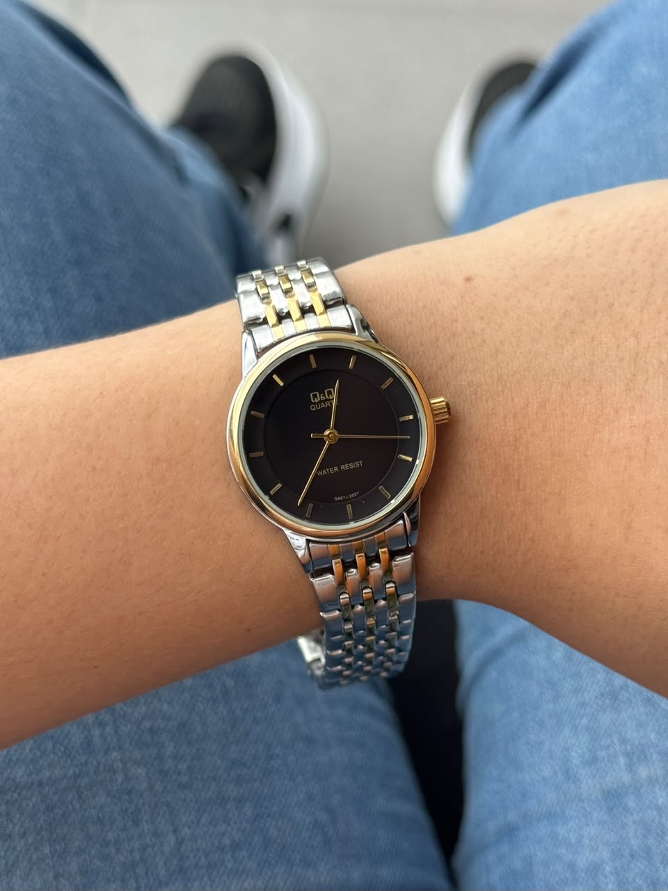 QYQ Mujer Quartz Bicolor Dorado Tablero Negro