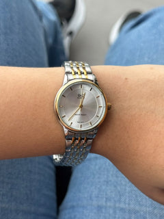 QYQ Mujer Quartz Bicolor Dorado Tablero Plateado