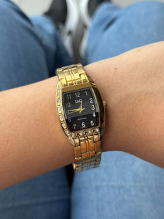 QYQ Mujer QB09 Circones Dorado Tablero Negro