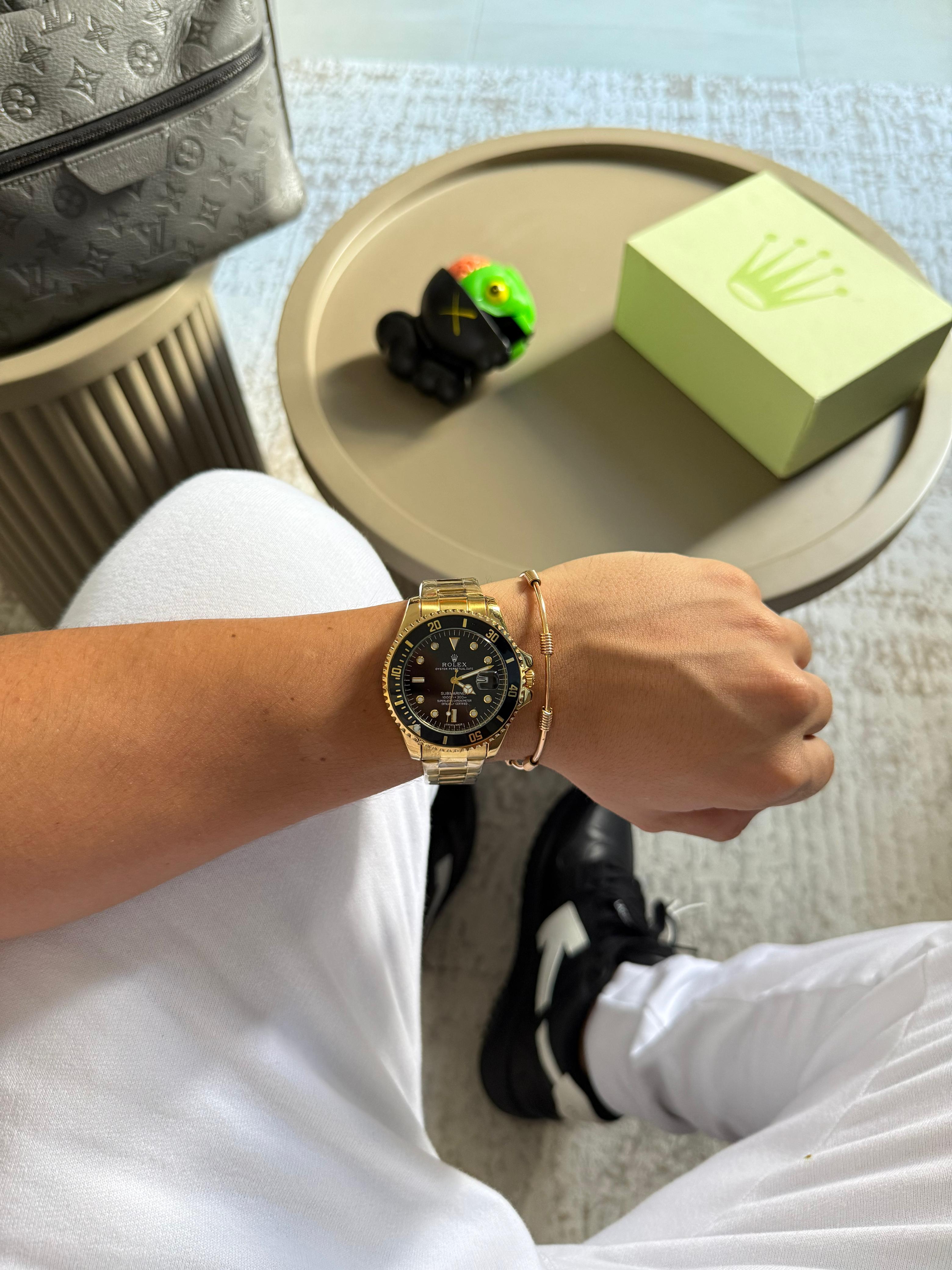 Rlx Submariner New Dorado Tablero Negroo